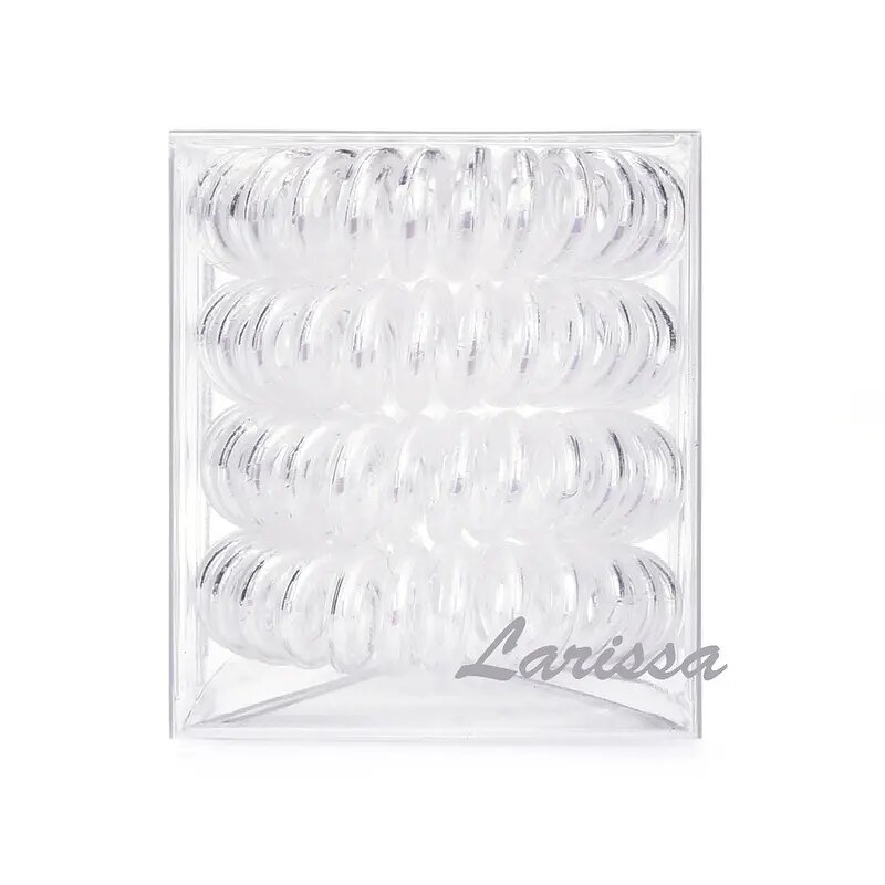 Hair Ties Manufacturer - Wholesales 4pcs/box Metallic Telephone Wire Traceless Spiral Strong Elastic Grip Coil