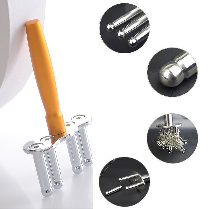 Acupressure Massager Manufacturer - Portable Stainless Steel Alloy Magnetic 4 Forks for Body Neck & Gua Sha