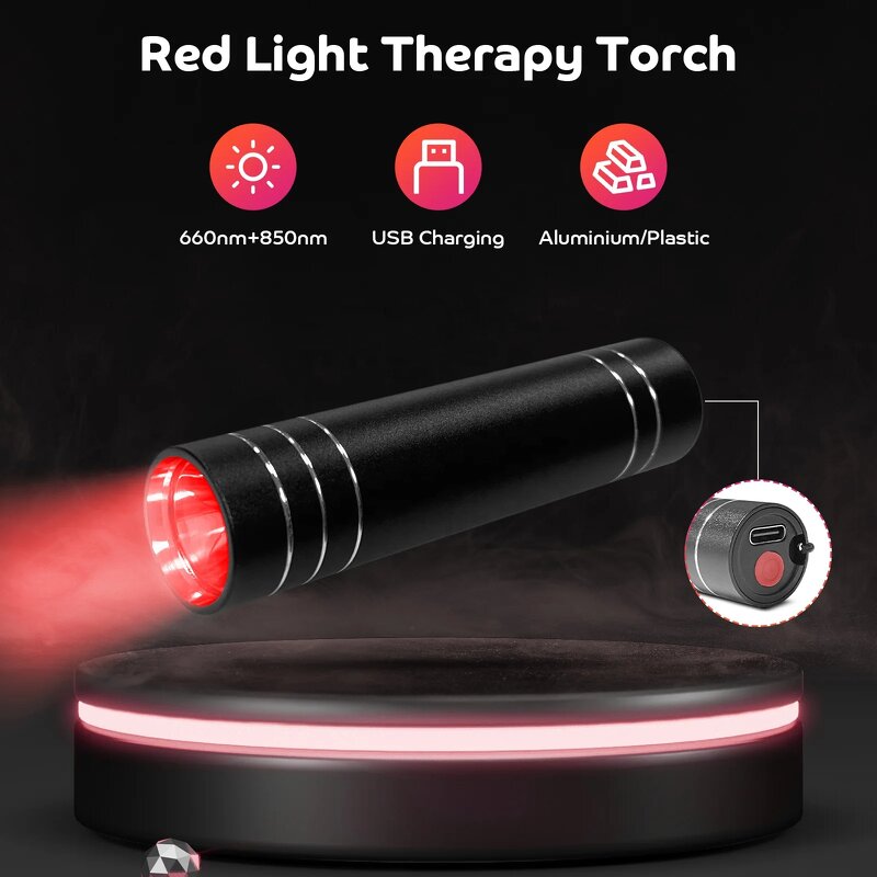 Red Light Therapy Torch Manufacturer - Portable Mini Rechargeable Infrared Therapy Flashlight for Pain Relief