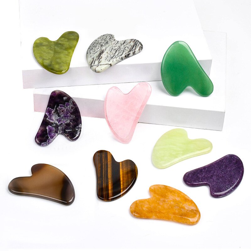 Gua Sha Tool Manufacturer - Natural Jade Stone Rose Quartz Manual Scraping Board for Face Neck