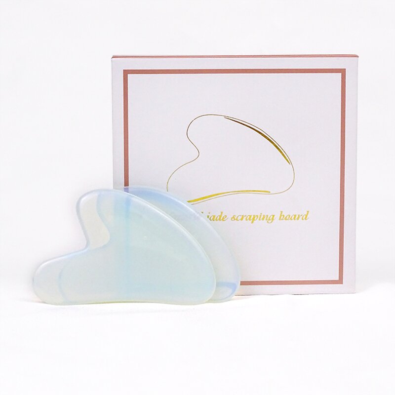Gua Sha Tool Manufacturer - Custom Acupuncture Board White Opal Stone Heart Shape for Body Neck Facial