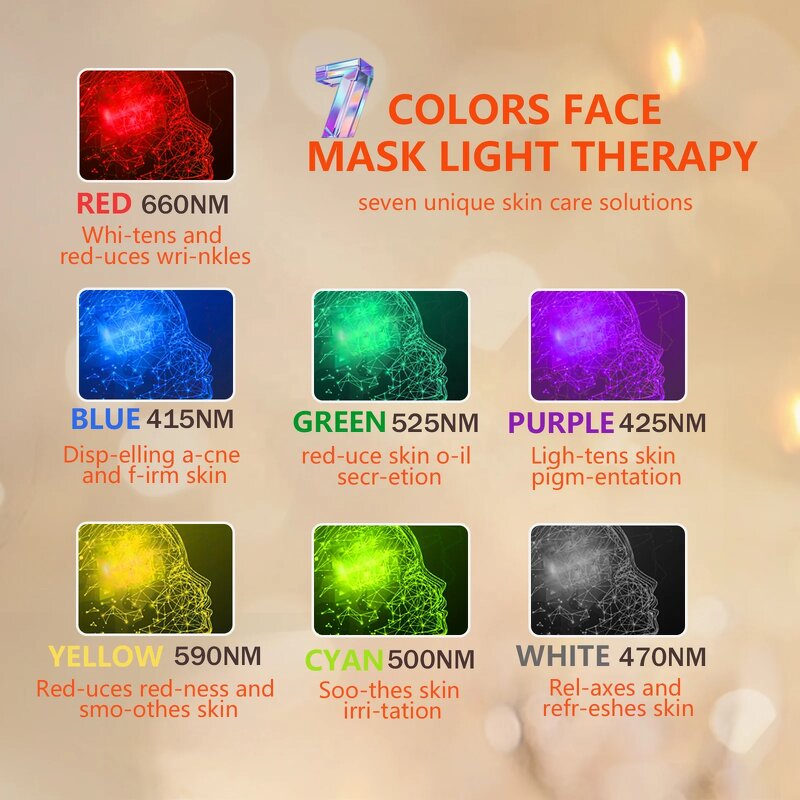 LED Skin Mask Manufacturer - 7 Color with Near Infrared Light Home Beauty Device for All Skin Types
