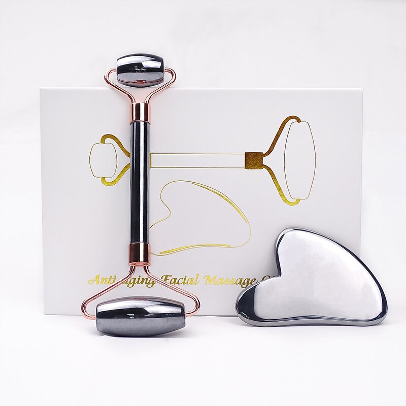 Massager Set Manufacturer - Wholesales Multifunctional Terahertz Metal Roller and Gua Sha for Anti-aging