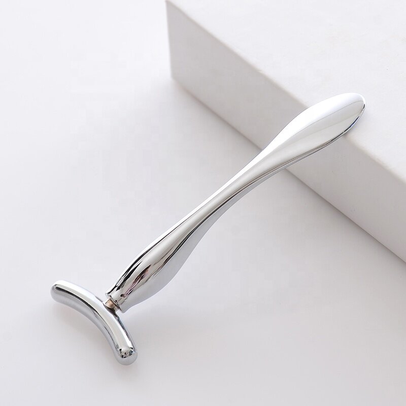 Facial Massage Stick Manufacturer - T-Shaped Metal Rolling for Face Head Body & Eye Cream Cosmetics Spoon
