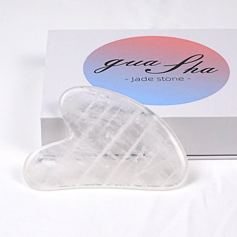Gua Sha Tool Manufacturer - Custom Acupuncture Board White Crystal Rock Quartz Heart Shape for Body Neck Facial