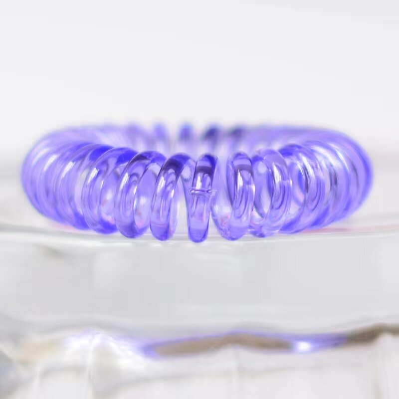 Hair Ties Manufacturer - Wholesale Fashion Elastic Plastic Telephone Wire Cords 3.5cm Traceless Ring