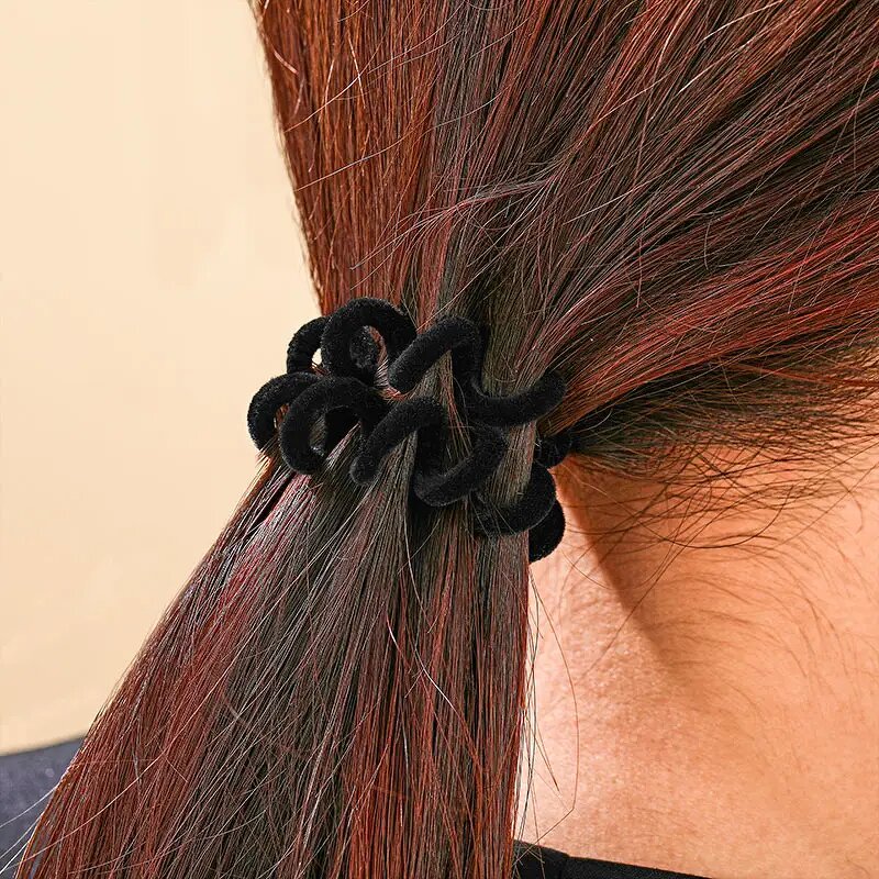Hair Ties Manufacturer - Customizable Women Fashion Spiraled Rubber Band Telephone Wire Elastic Coil Ring