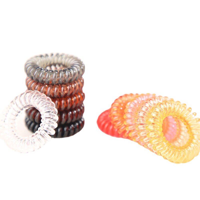 Hair Ties Manufacturer - Wholesales Women's Scrunchies 4cm Curly TPU Telephone Wire Line Elastic Rope