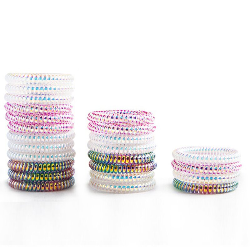 Hair Circle Manufacturer - New Colorful Mermaid Telephone Cable Rope Bracelet Rubber Band Leather Cover