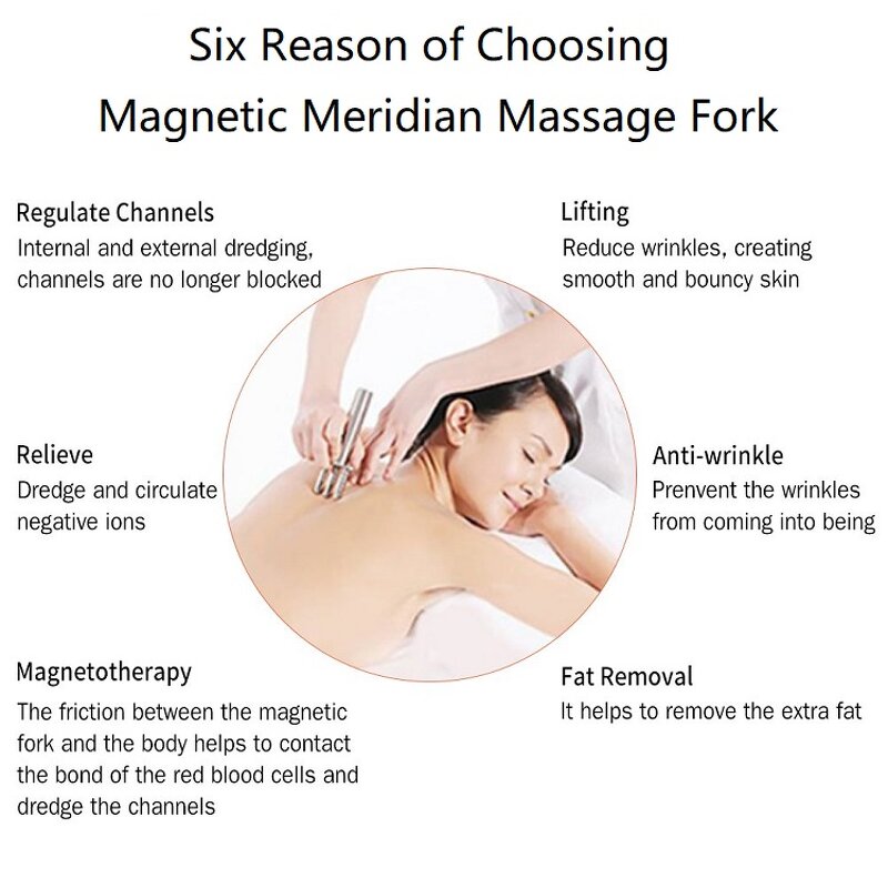 Meridian Massage Fork Manufacturer - Wholesale 3-Magnetic Body Back Scrapping Magnetotherapy Pen for Acid Exhausing
