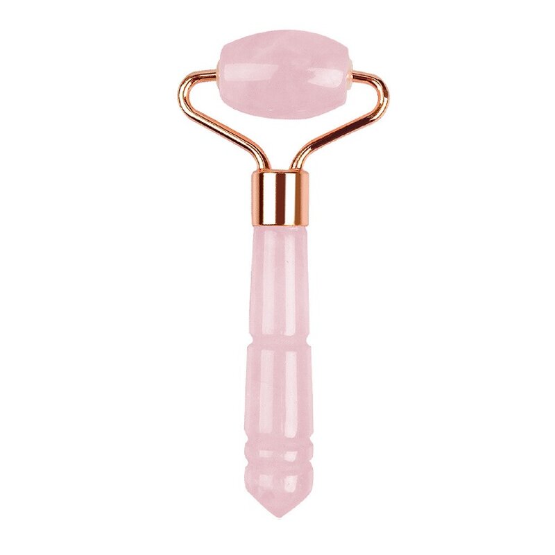 Jade Roller Manufacturer - 3D Acupressure Anti-Aging Single Head with Rose Quartz & Jade