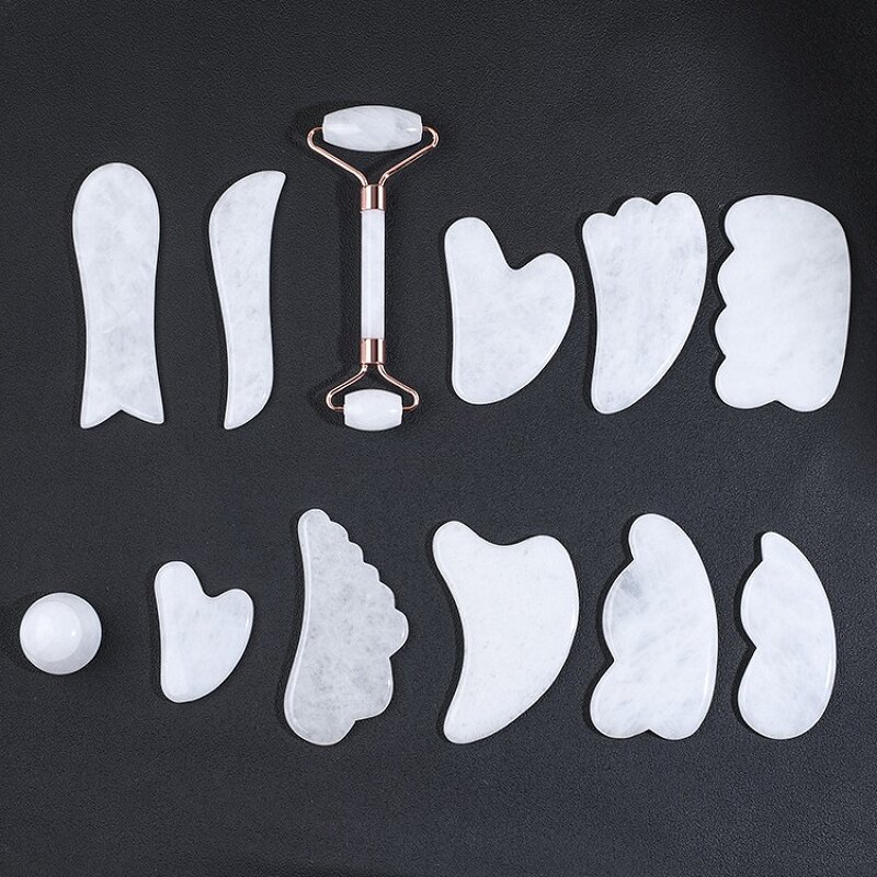 Jade Roller Manufacturer - Wholesale Natural White Quartz Stone Custom for Facial Anti-aging Skincare