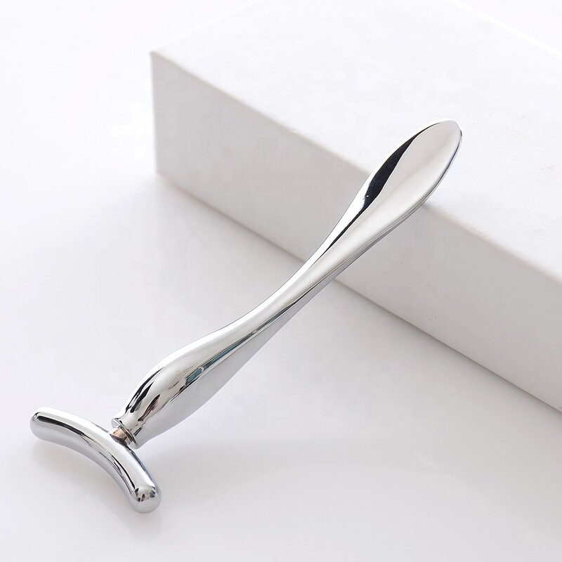 Facial Massage Stick Manufacturer - T-Shaped Metal Rolling for Face Head Body & Eye Cream Cosmetics Spoon