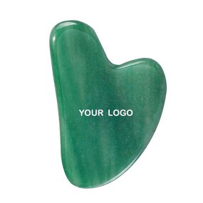 Gua Sha Tool Manufacturer - Custom Logo Natural Green Aventurine Scraper for Body Face Eye Neck Home Use