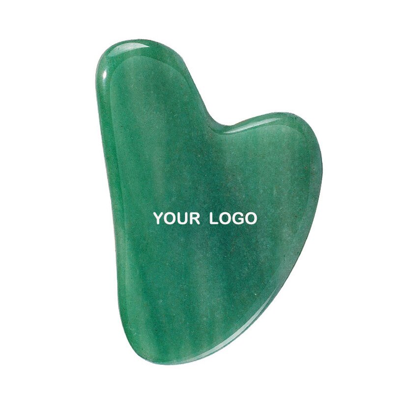 Gua Sha Tool Manufacturer - Custom Logo Natural Green Aventurine Scraper for Body Face Eye Neck Home Use