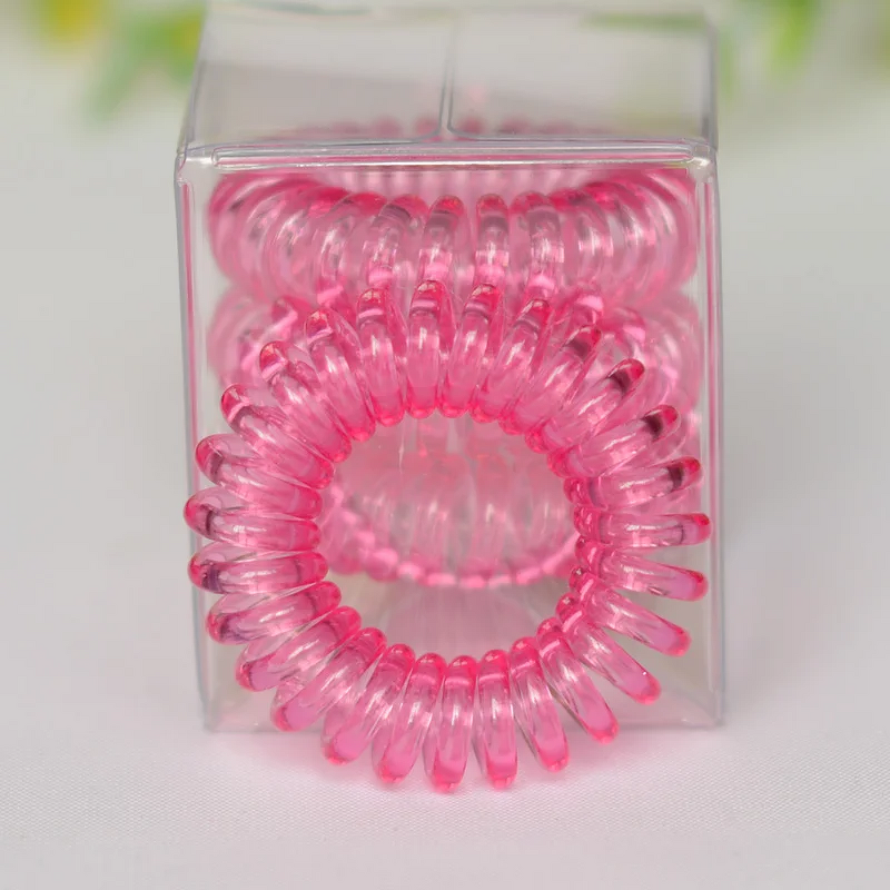 Hair Bands Manufacturer - 4pcs/Box Sweet Style Telephone Line Ropes for Girls Curls Women Ponytail