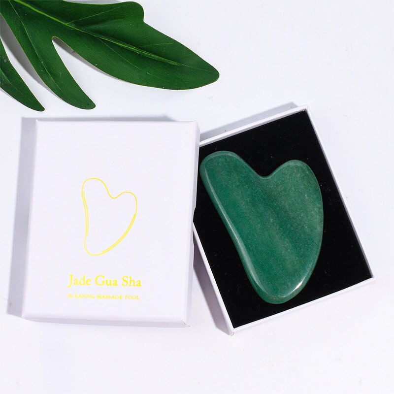 Gua Sha Tool Manufacturer - Custom Logo Natural Green Aventurine Scraper for Body Face Eye Neck Home Use