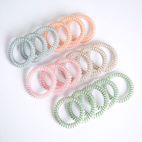 Hair Ties Manufacturer - Wholesale Women's Fashion Transparent Wire-Clamped Beaded Telephone Line Elastic Bands