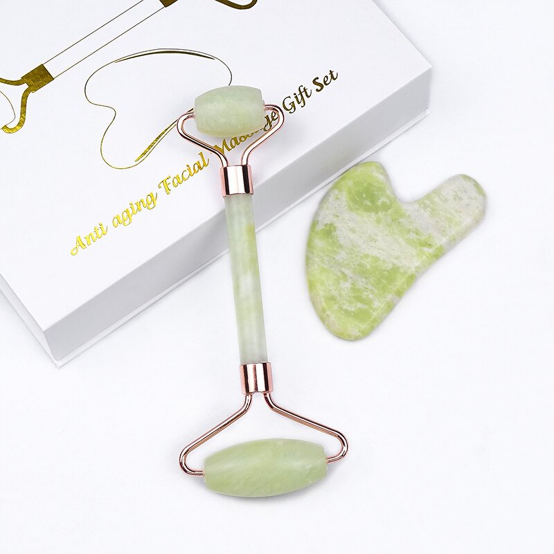 Facial Massager Set Manufacturer - Wholesale Natural Xiuyan Jade Roller Guasha Stone Kit for Women Skincare