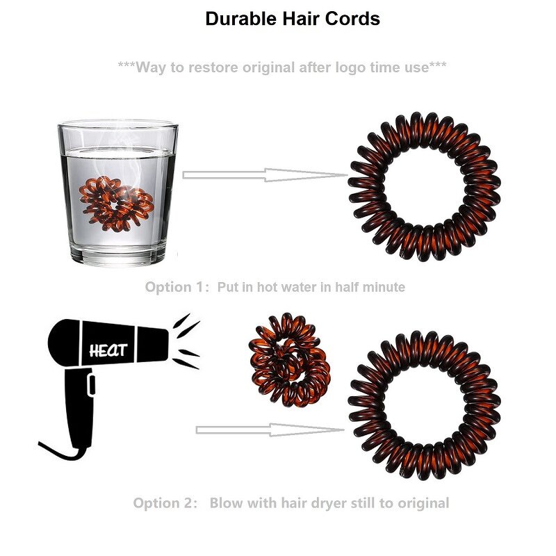 Hair Ties Manufacturer - Wholesale Fashion Elastic Plastic Telephone Wire Line Inspired Traceless Band