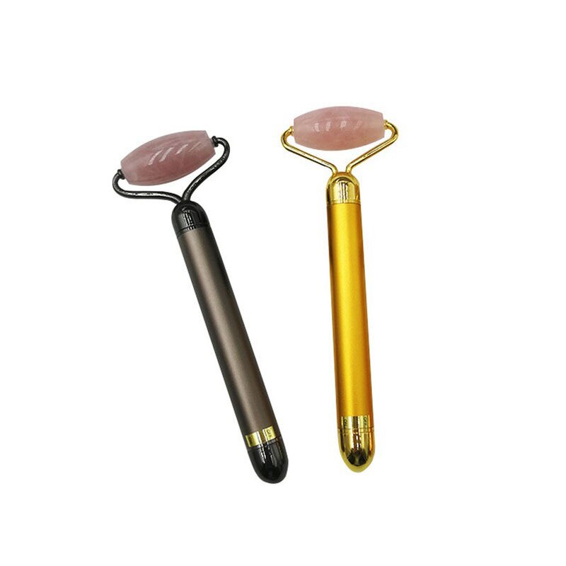 Facial Massager Manufacturer - Vibrating SPA Collection with 24K Gold Bar & Pink Quartz Jade Roller