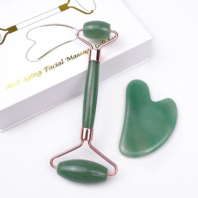 Facial Massager Set Manufacturer - Wholesale Natural Green Aventurine Jade Stone for Face Body Skincare Gua Sha