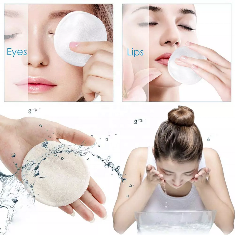 Makeup Remover Pads Manufacturer - Custom Bamboo Cotton 2 Layers Reusable with Konjac Sponge - Wholesales
