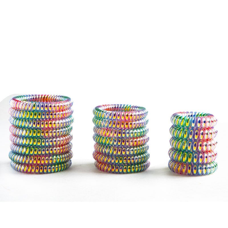 Hair Circle Manufacturer - New Colorful Mermaid Telephone Cable Rope Bracelet Rubber Band Leather Cover