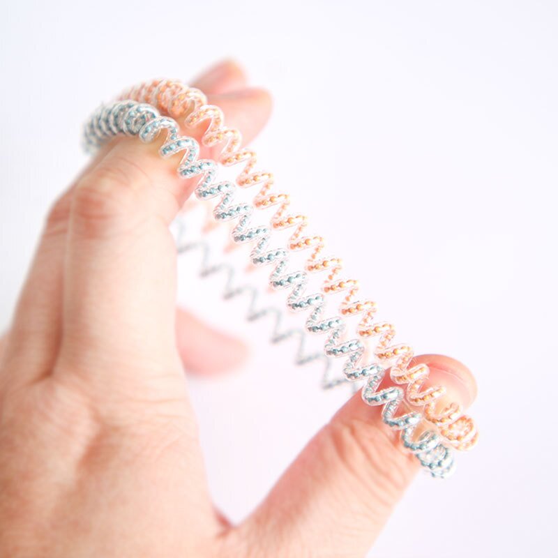 Hair Ties Manufacturer - Wholesale Women's Fashion Transparent Wire-Clamped Beaded Telephone Line Elastic Bands