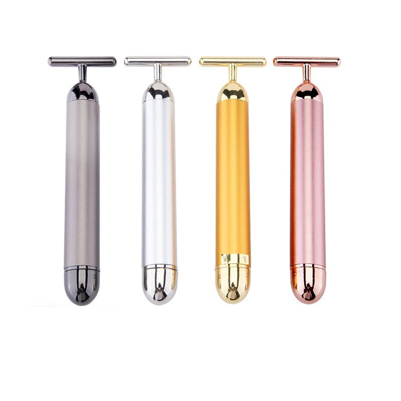 Facial Massage Roller Manufacturer - Gold T Shape Vibrating for Face Neck Lifting & Anti Aging