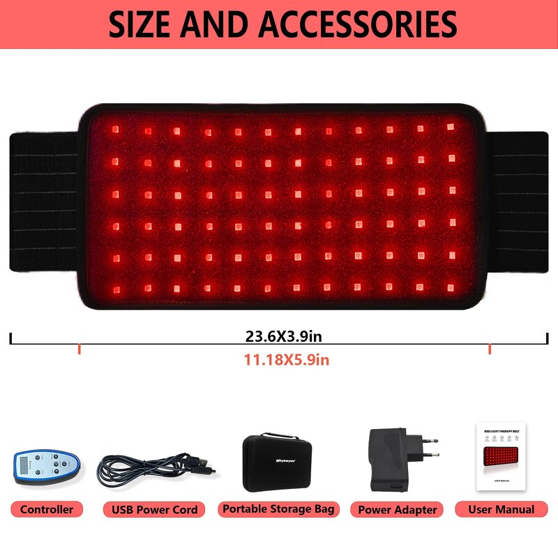 Red Light Therapy Belt Manufacturer - Home Use 660nm 850nm Infrared for Pain Relief Body Treatment Wrap