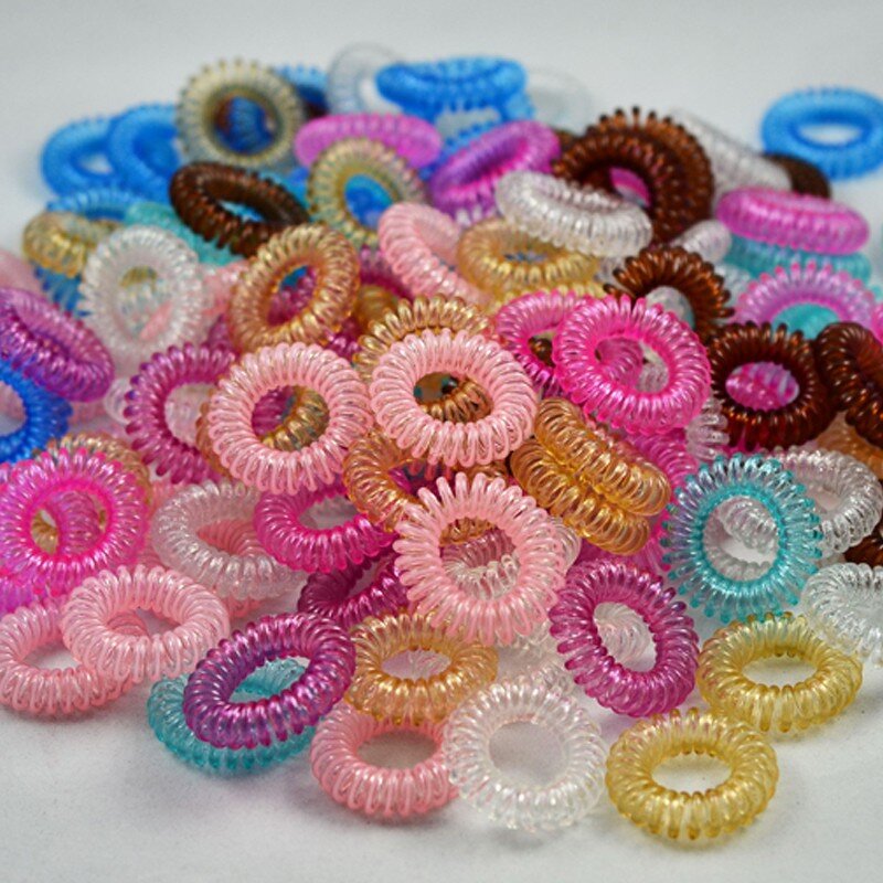 Hair Ties Manufacturer - Wholesale Fashion Elastic Plastic Telephone Wire Cords 3.5cm Traceless Ring