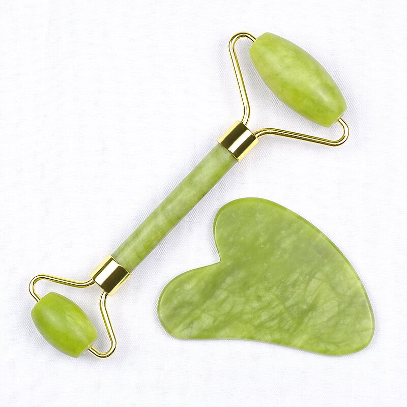 Facial Massager Set Manufacturer - Factory Direct Wholesale with Real Natural Green Jade Roller & Gua Sha