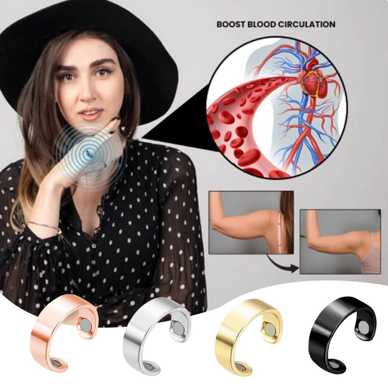 Stainless Steel Heart Ring - Magnetic Therapy Men Women Fashion Jewelry