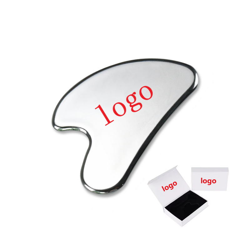 Metal Gua Sha Facial Tool - High End Stainless Steel Face Neck Scraper