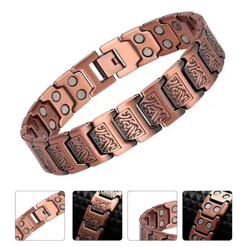 Health Magnetic Copper Bracelet - Custom Logo Vintage Men Women Jewelry