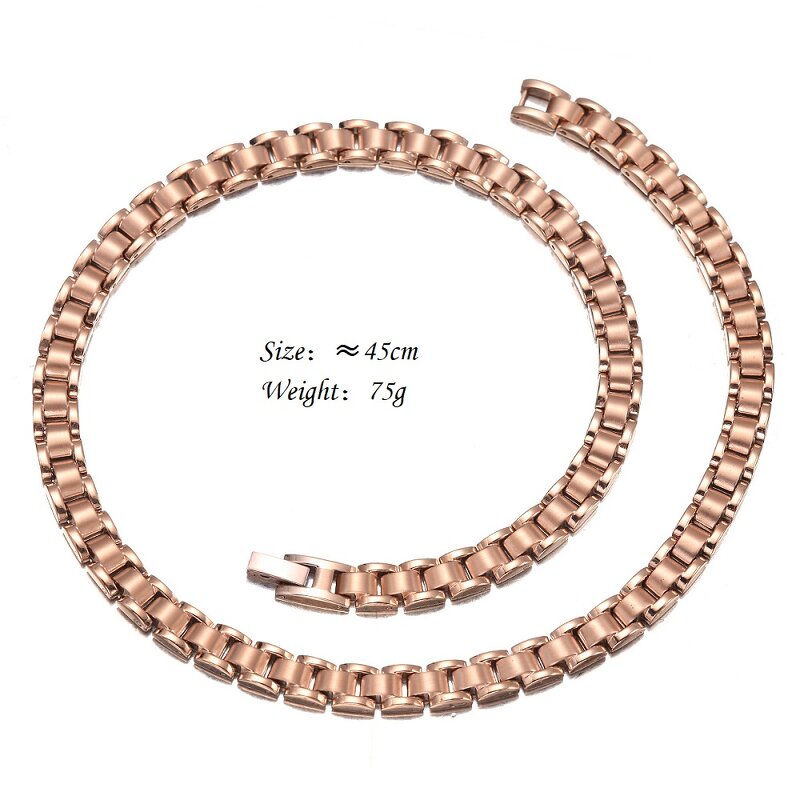 Stainless Steel Magnetic Necklace - Adjustable Unisex Classic Trendy Chain