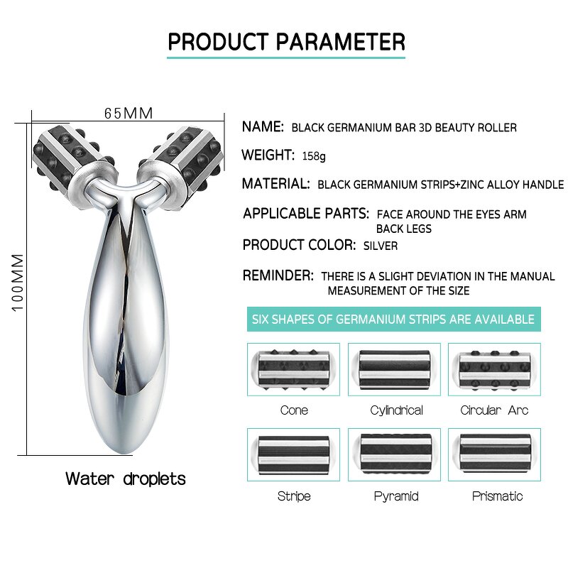 3D Facial Beauty Roller - Portable Germanium Lifting Firming Device