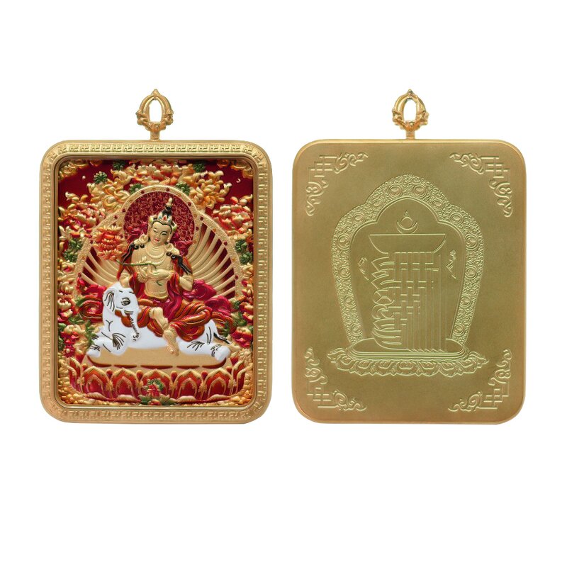 Tibetan Thangka Pendant - Authentic Handcrafted Buddhist Blessing Necklace