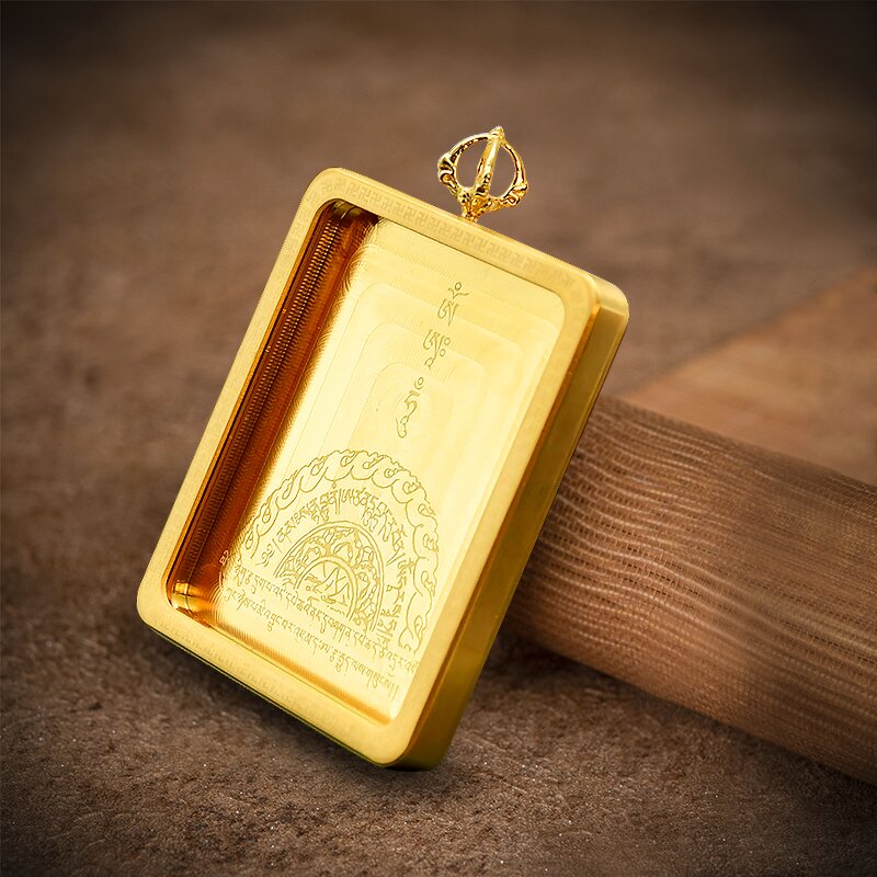 Buddha Thangka Pendant - Tibetan Oriental Religious Charm Men Women Jewelry