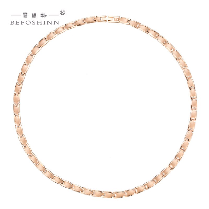 Titanium Men Necklace - Custom Bio Health Luxury Gold Plated Gift Chain