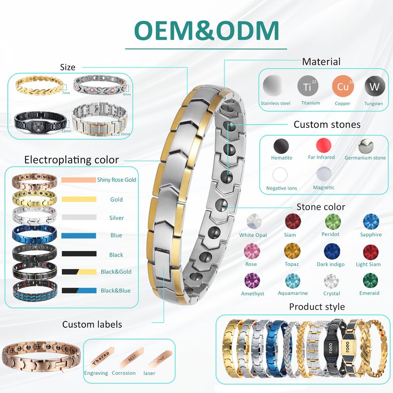 Stainless Steel Magnetic Bracelet - Fashion Senior Health Wellness Gift