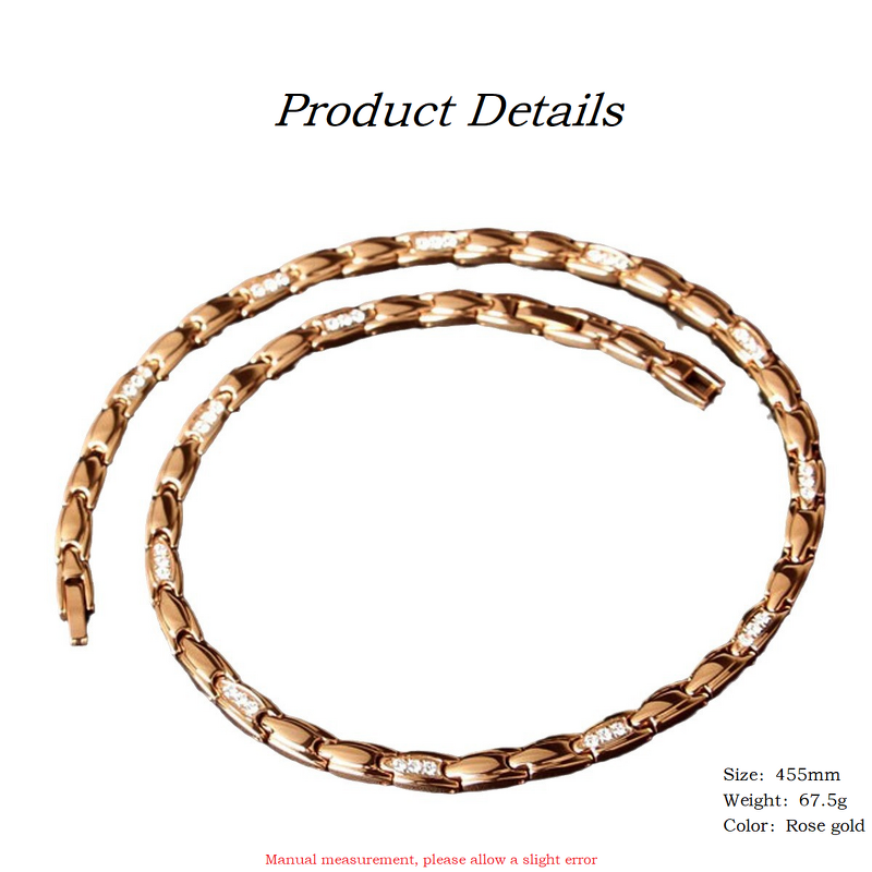 Magnetic Stainless Steel Necklace - Fashion Healthy Men Women Jewelry