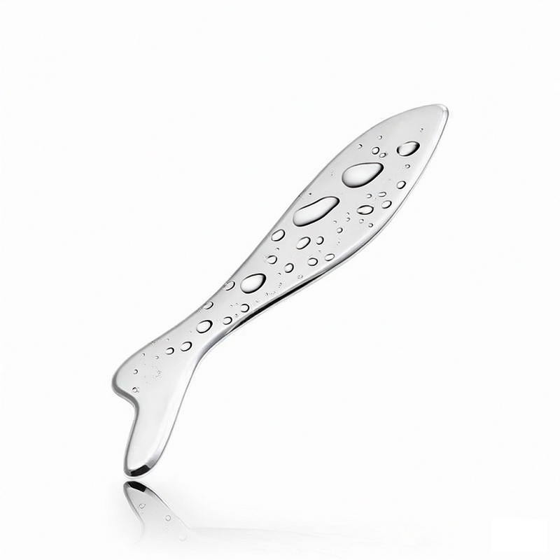 Metal Gua Sha Facial Tool - High End Stainless Steel Face Neck Scraper