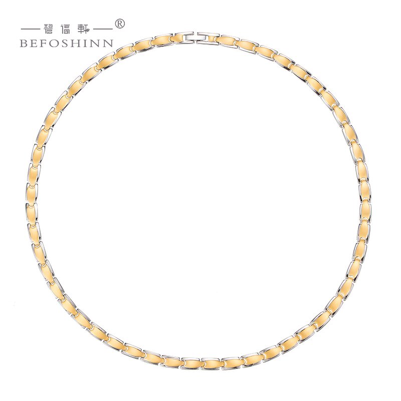 Titanium Men Necklace - Custom Bio Health Luxury Gold Plated Gift Chain