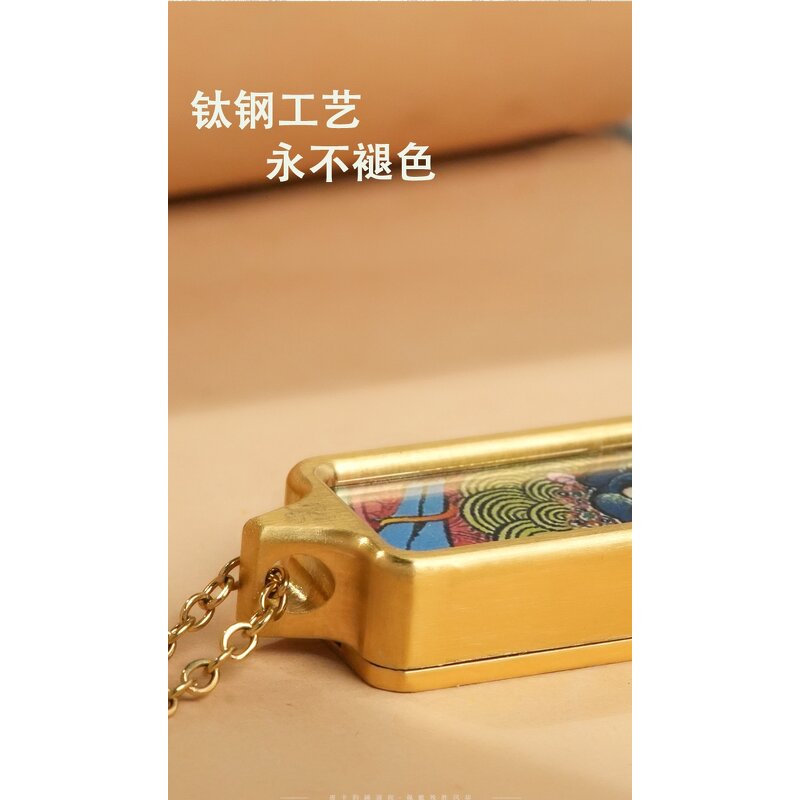 Tibetan Thangka Pendant - Ethnic Buddhist Fortune Wealth Protect Amulet