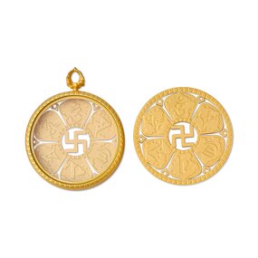 Hollow Thangka Pendant - Oriental Buddhist Amulet Religious Necklace