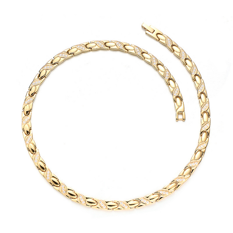 Magnetic Stainless Steel Necklace - Custom Adjustable Sport Negative Ion Chain