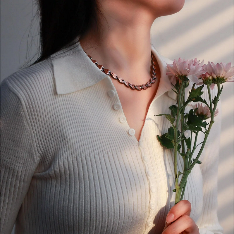 Pure Copper Magnetic Necklace - Unisex Adjustable Link Chain Trendy Jewelry