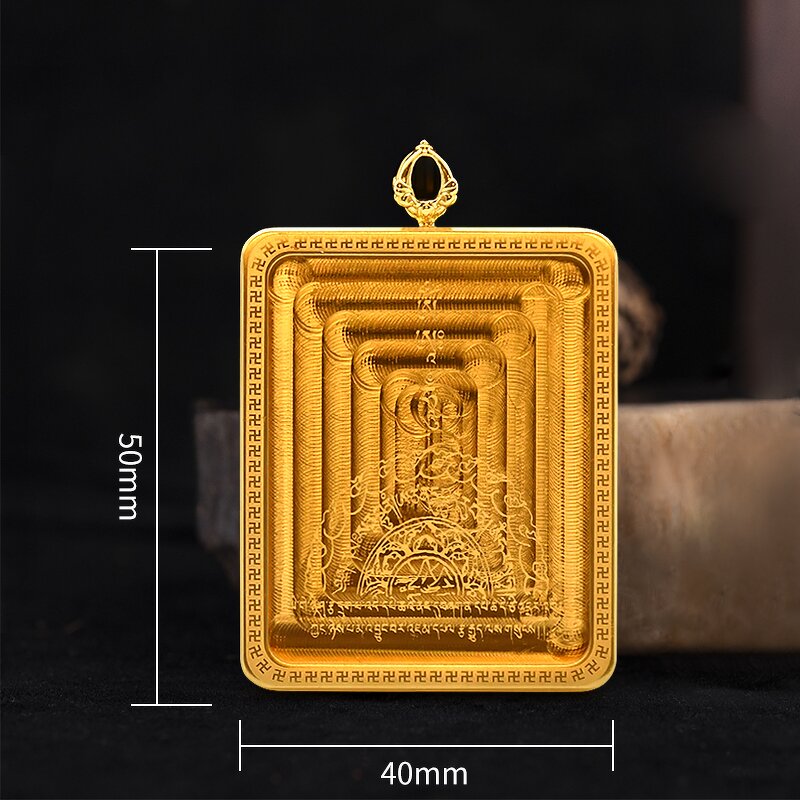 Buddha Thangka Pendant - Tibetan Oriental Religious Charm Men Women Jewelry